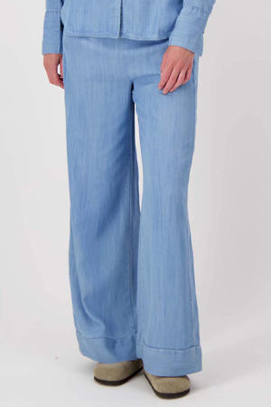 straight regular waist casual broek light blue denim