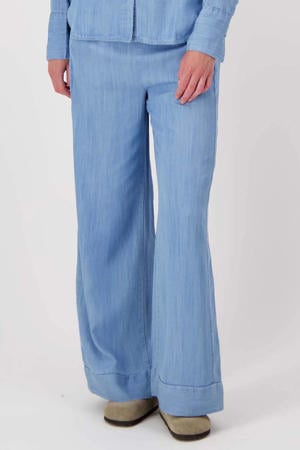 straight regular waist casual broek light blue denim