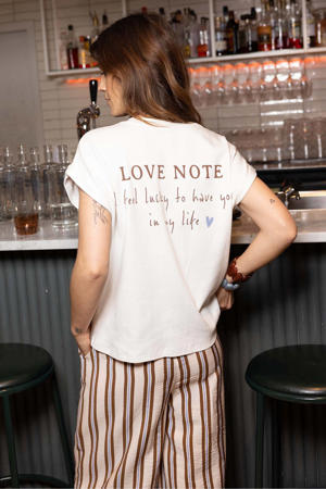 T-shirt met backprint ecru