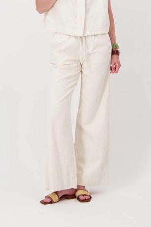 casual broek straight fit ecru