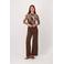 Zusss wide leg regular waist broek bruin