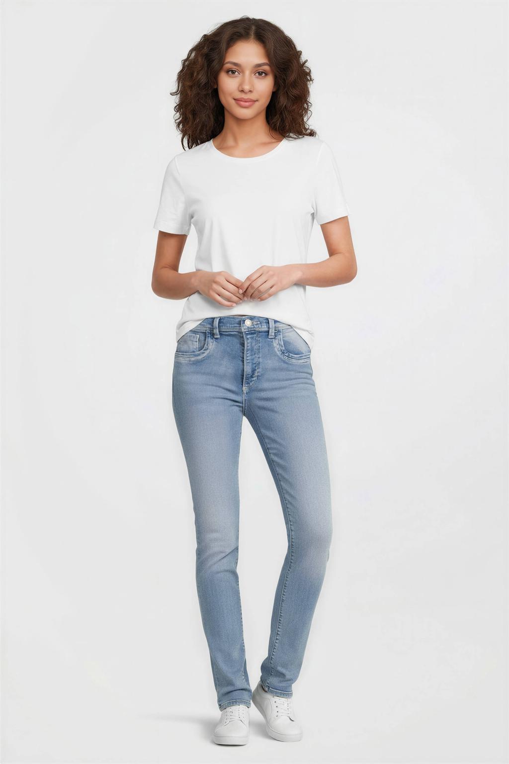 Light blue denim dames LTB slim fit jeans van denim met regular waist en effen