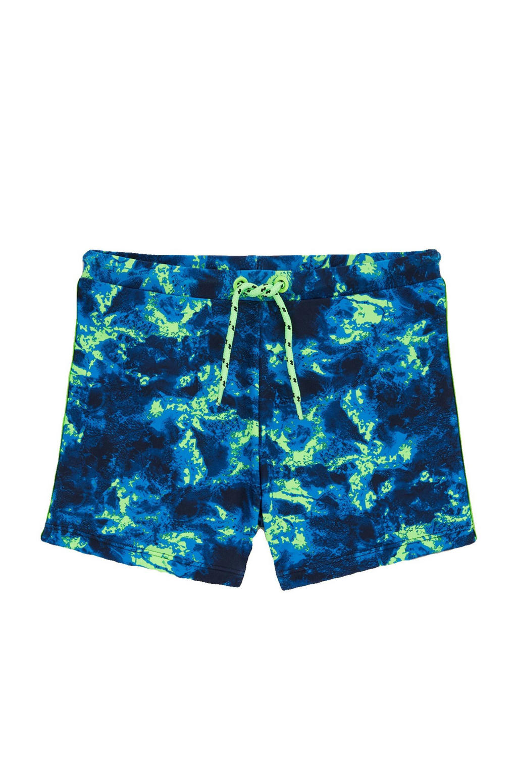 WE Fashion zwemboxer blauw/neon groen