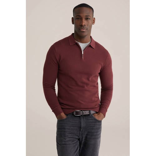 WE Fashion trui fijn gebreid rood afbeelding