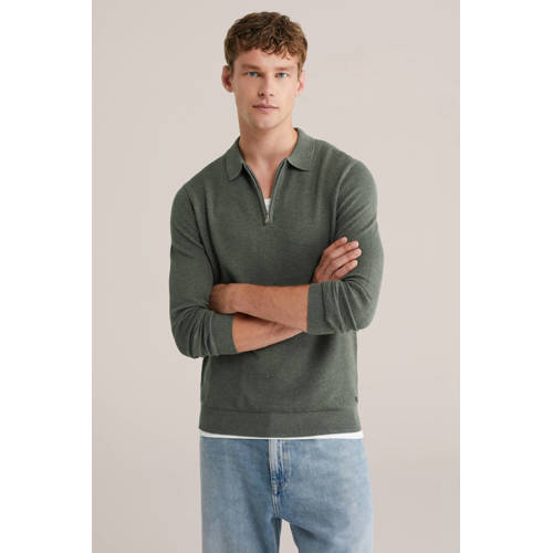 WE Fashion trui fijn gebreid groen afbeelding