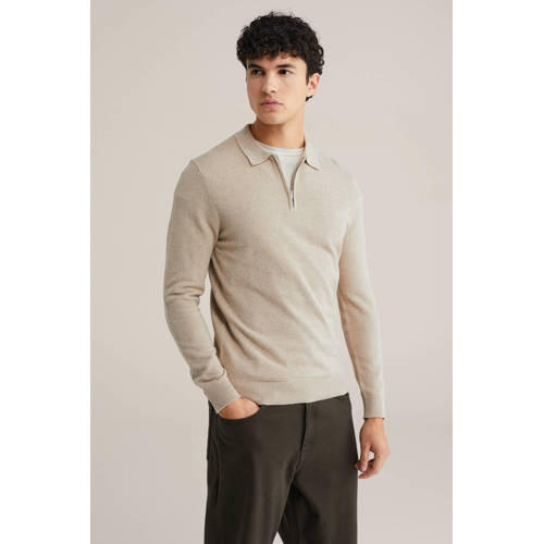 WE Fashion trui fijn gebreid beige afbeelding