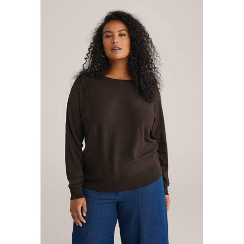 WE Fashion pullover donkerbruin afbeelding