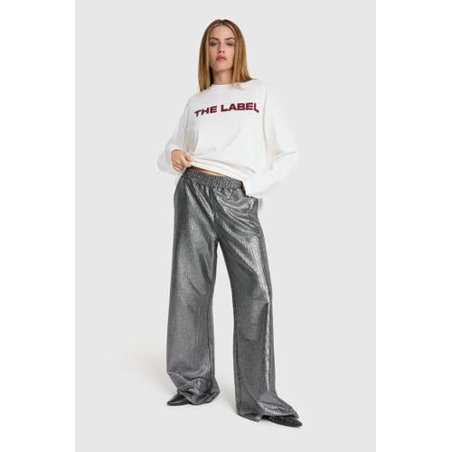 Alix the Label Wide leg regular waist broek zilver afbeelding