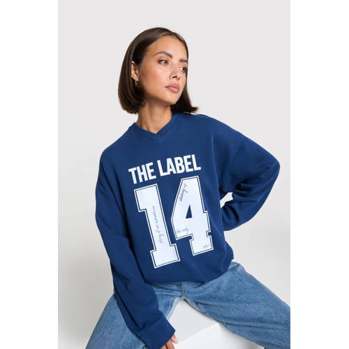 Alix the Label sweater marineblauw rib gebreid afbeelding