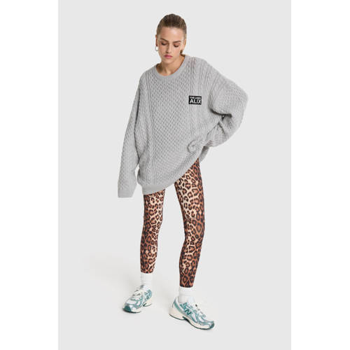 Alix the Label Skinny regular waist legging met panterprint bruin afbeelding
