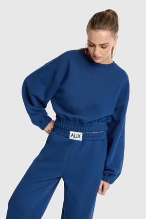 sweater met backprint marineblauw