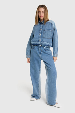 wide leg jeans light blue denim