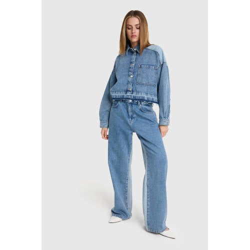 Alix the Label wide leg jeans light blue denim afbeelding