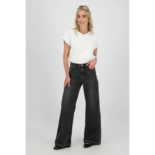 Raizzed high waist wide leg jeans black denim afbeelding