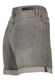thumbnail: Grijze dames Raizzed regular waist short van katoen met rits- en knoopsluiting en effen