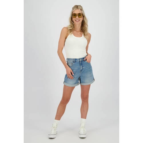 Raizzed regular waist denim short medium blue denim afbeelding