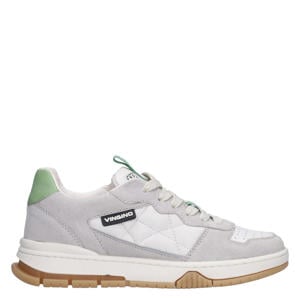leren sneakers grijs/wit