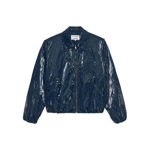 Catwalk Junkie imitatieleren jasje donkerblauw afbeelding