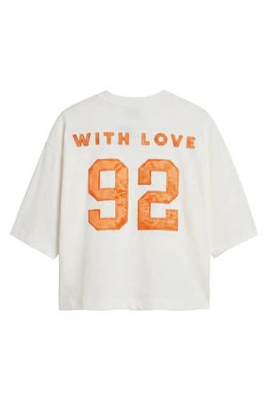 T-shirt met backprint ecru
