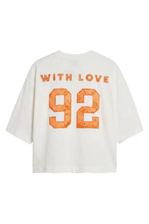 T-shirt met backprint ecru