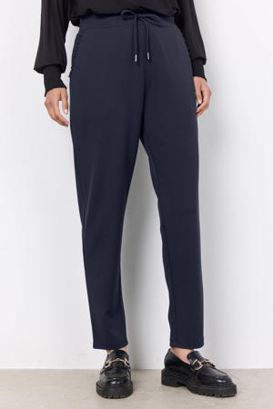Tapered high waist casual broek marineblauw