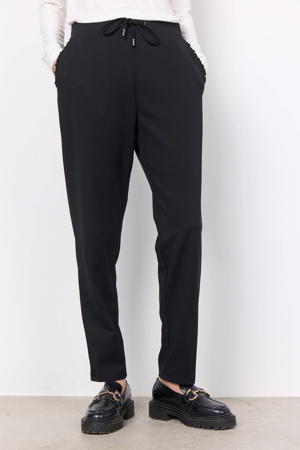 Tapered high waist casual broek zwart