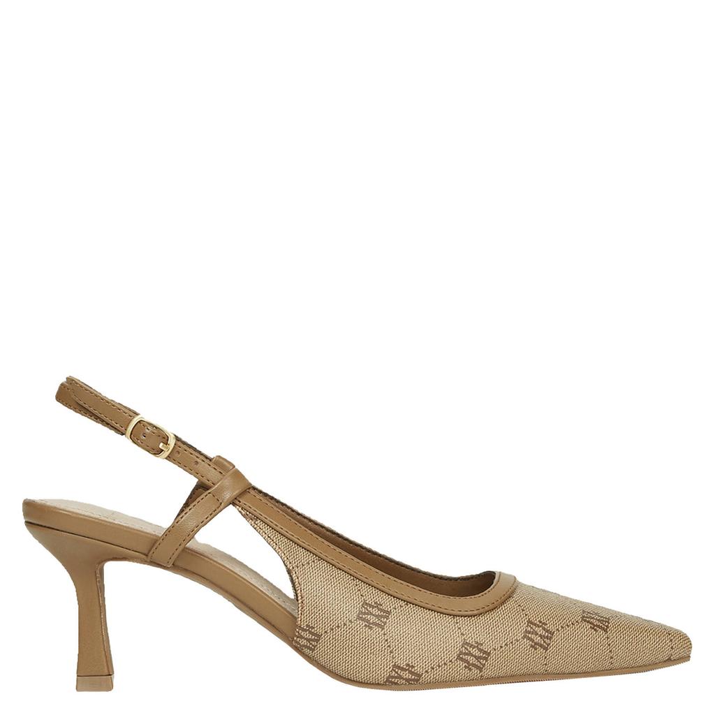 Beige dames JOSH V Jinthe slingback pumps van 100% polyurethaan met gesp