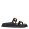 JOSH V Eileen leren slippers zwart