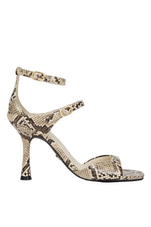 Dorethy sandalettes met slangenprint beige