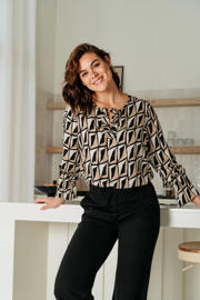 thumbnail: &Co Woman top met print -  beige
