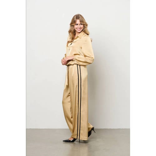 &Co Woman wide leg regular waist broek ecru afbeelding