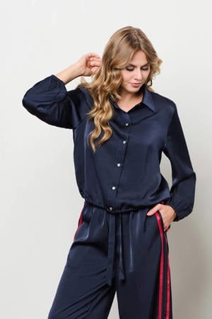 straight regular waist broek donkerblauw