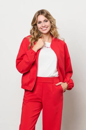 straight regular waist broek rood