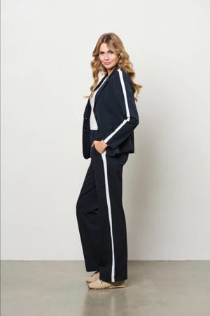 straight regular waist broek donkerblauw