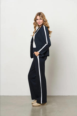 straight regular waist broek donkerblauw