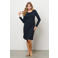 &Co Woman travelstof midi jurk donkerblauw