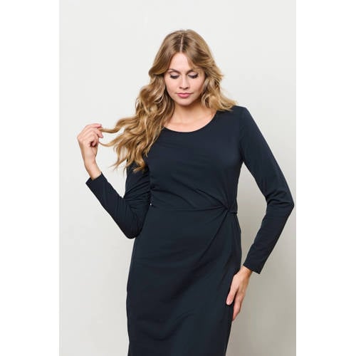 &Co Woman travelstof midi jurk donkerblauw afbeelding