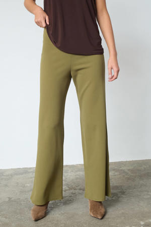 wide leg high waist palazzo broek groen