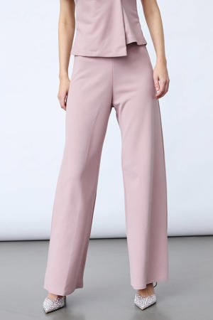 wide leg high waist palazzo broek oudroze