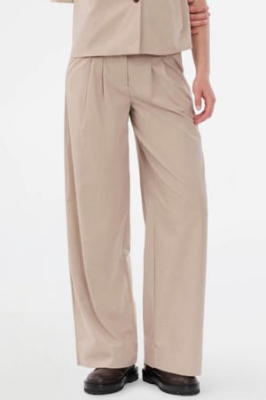 regular high waist broek beige