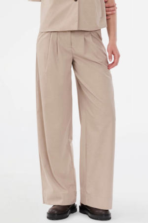 regular high waist broek beige