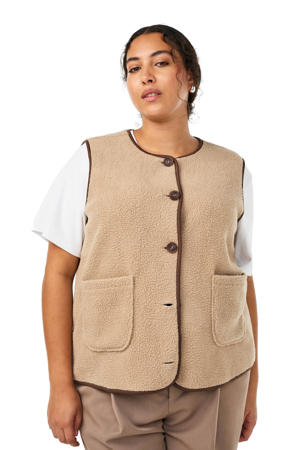teddy gilet beige