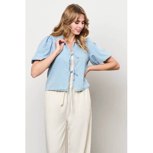 &Co Woman top light blue denim afbeelding