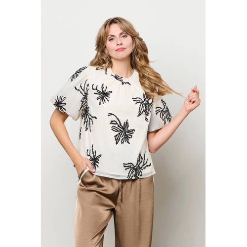 &Co Woman top ecru met pailletten afbeelding