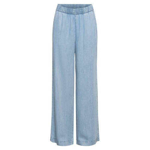 &Co Woman wide leg regular waist casual broek light blue denim afbeelding