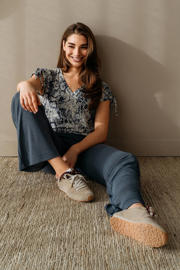 thumbnail: &Co Woman regular waist casual broek blauw
