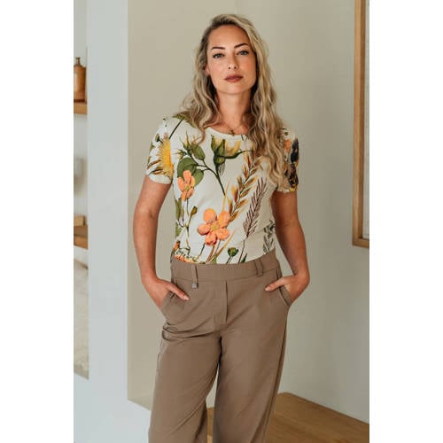 &Co Woman relaxed regular waist casual broek taupe afbeelding
