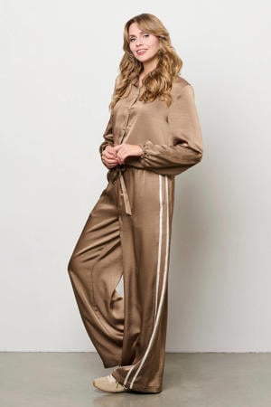 high waist casual broek bruin