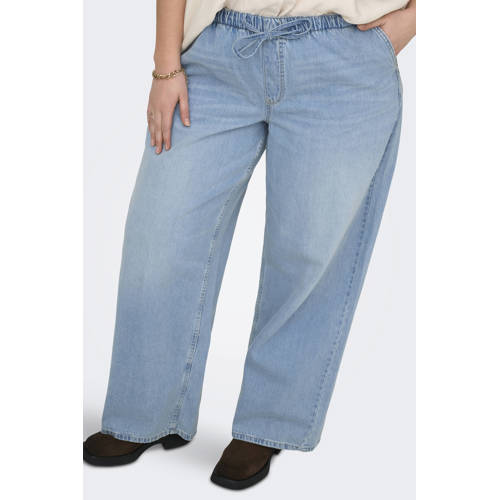 ONLY CARMAKOMA high waist wide leg jeans light blue denim afbeelding