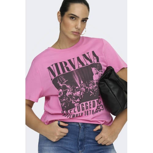 ONLY CARMAKOMA T-shirt roze afbeelding